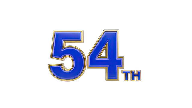 54th Anniversary Celebration Number in Blue and Gold