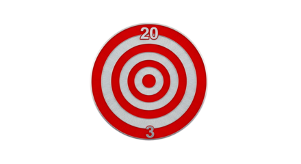 Red and White Target with Numbered Rings.
