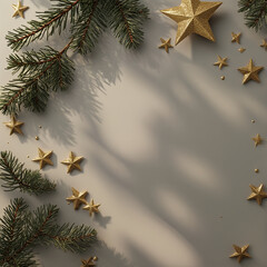christmas background with golden stars