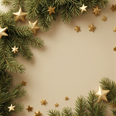 christmas greeting card with fir branches