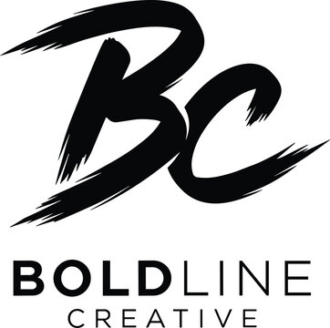 Boldline Creative BC Letter Logo Vector Illustration Featuring Modern Brush Stroke Typography For Branding Identity Design