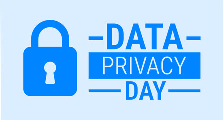 Data Privacy Day background, banner, card or poster design template is observed every year during January, to raise awareness about the mission. Vector illustration.