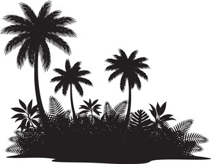 Fototapeta premium Exotic Tropical Palm Trees Silhouette Summer Vacation Background