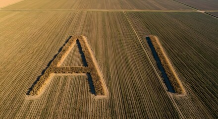 The word ai written in dry soil. climate chand and water shortage due to AI, 3D rendering.