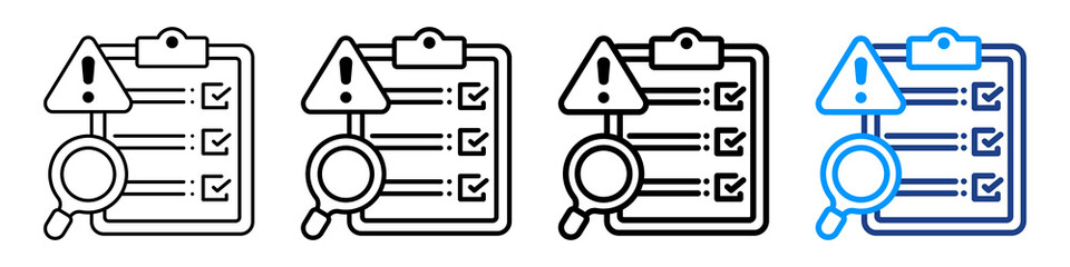 Risk Monitoring Icon Different Style Outline Collection Set.