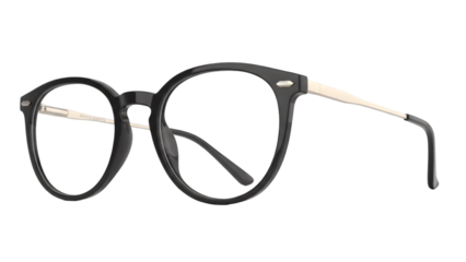 Black glasses isolated on transparent background