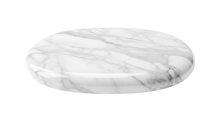 White marble stone podium for product display isolated on white.