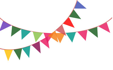 Obraz premium Multiple Rows Of Colorful Pennant Style Flags