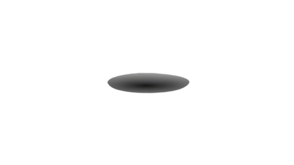 Dark Gray Oval Shape With Shadow Effect On Black Background