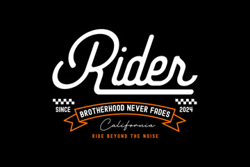 Retro Rider Brotherhood Emblem with Script Typography