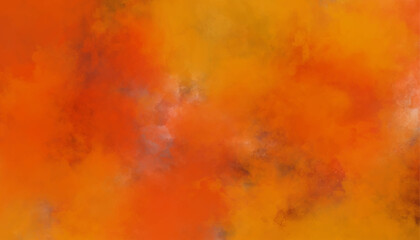 Abstract Orange and Gold Watercolor Texture Background. Fiery cloudy texture,