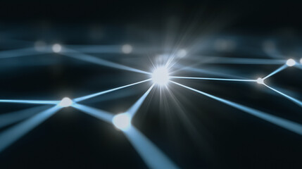 An eye-catching image showcases a network of interconnected points, emanating radiant light, symbolizing connectivity and digital progress. 
