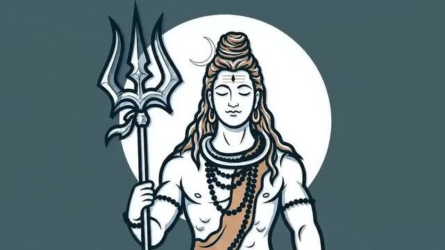 Hindu god Shiva with trident.