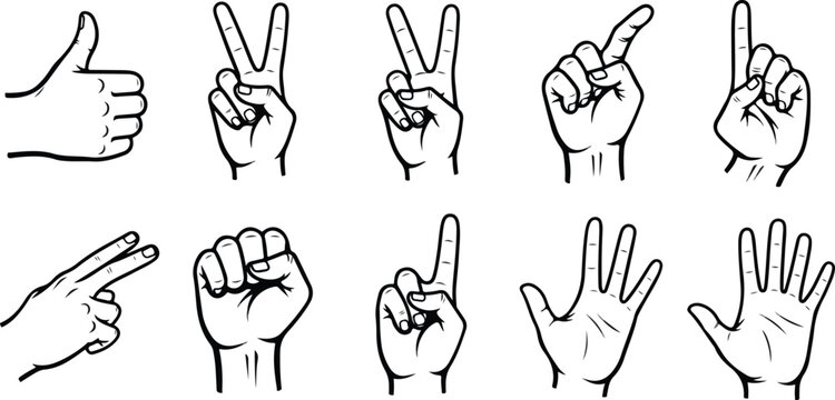 Hand gestures for numbers and counting in sign language