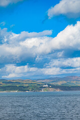 Rainbow and Blue Sky over the Tsugaru Strait from Ferry between Hakodate and Aomori, Japan