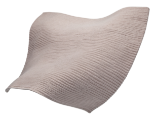 Elegant Beige Textured Fabric Draped in Soft Waves with Transparent Background