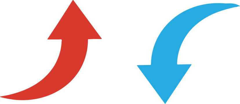 Contrasting arrows pointing up and down