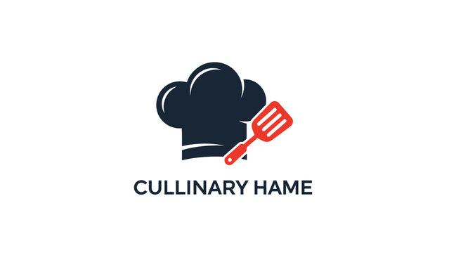 Culinary Helm Chef Hat and Spatula Logo Design