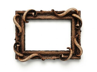 Rustic wooden frame with twisted branches
