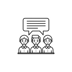 man and woman with speech bubble