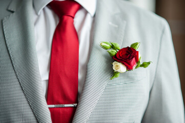 The groom's jacket