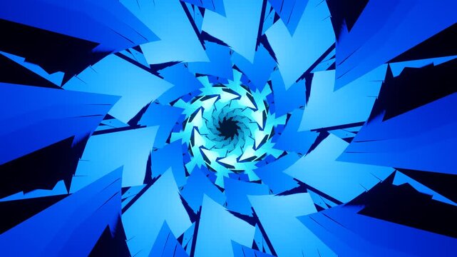 abstract blue glowing ray fractal spiral aerodynamic loop background illustration