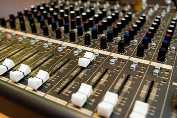 Sound equipment for music management, Sound mixer.