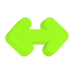 Obraz premium gap arrow 3d rendering icon green color