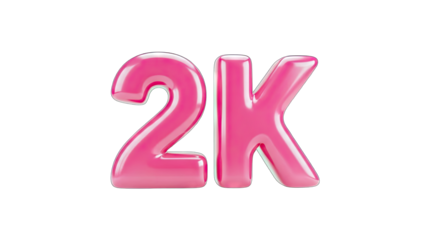 Pink 2K Text on White Background