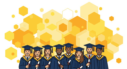 A diverse group of graduating students celebrating their academic achievements and success