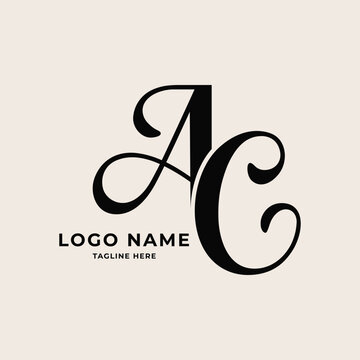 Elegant Monogram Logo Design with Customizable Text