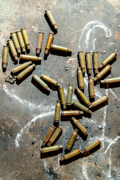 Sleeves from the machine gun and large-caliber machine gun.