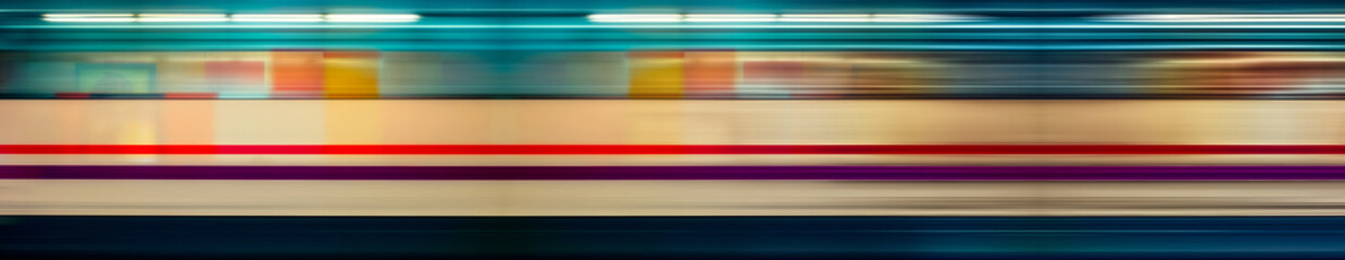 Motion blur of high speed train in subway,