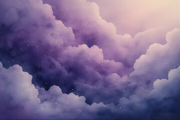 A beautiful view of fluffy white cumulus clouds floating in a bright blue summer sky with natural sunlight illuminating the aerial atmosphere.