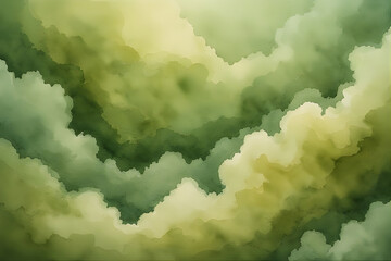 Beautiful heart shaped clouds float across a fluffy white cumulus cloudscape in a bright blue summer sky, creating a vintage abstract nature background under the light of the sun.