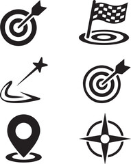 Target Icon Vector &ndash; Minimal Bullseye Symbol Isolated on White Background