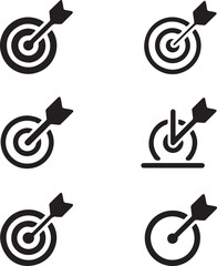 Target Icon Vector &ndash; Minimal Bullseye Symbol Isolated on White Background