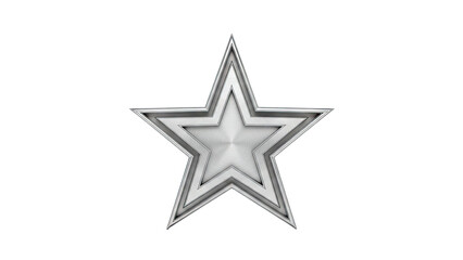 Obraz premium Silver Star Isolated on White Background