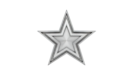 Silver Star Isolated on White Background