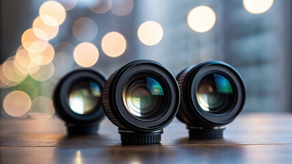 Camera lens glass photography focus reflection bokeh technology equipment optical professional Camera lens with glass reflection and bokeh