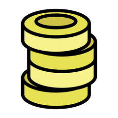 Coin Stack Vector Filled Icon Design