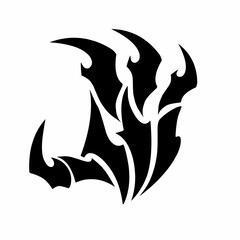 Tribal Flame Claw Vector Illustration Sharp Abstract Wing or Fire Design