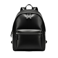 Black Leather Backpack with Minimalist Design