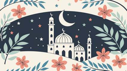 Fototapeta premium Night sky over the mosque
