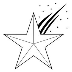 Obraz premium Dynamic celestial star emblem with a vibrant shooting trail, symbolizing ambition, achievement, and success
