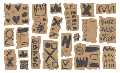 set of different designs on cardboard