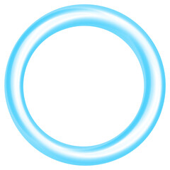 Abstract blue circular brush frame in PNG format with a transparent background. 