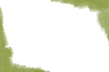 Abstract green organic edge frame in PNG format with a transparent background. 