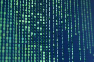Digital computer data stream with binary numbers