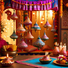 Happy Diwali festival scene